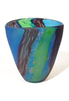 blue textile - vase